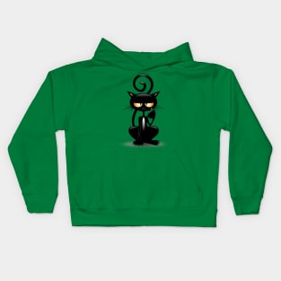 Black kitty Kids Hoodie